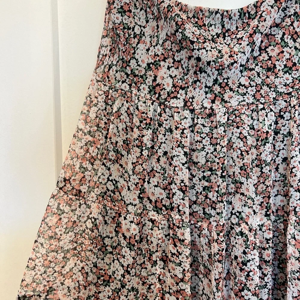 Lauren Ralph Lauren Floral Crinkle Georgette Tiered Skirt - Picture 2 of 10